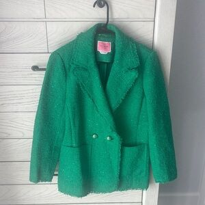Kate Spade Vibrant Green Tweed Blazer. Perfect for St Patrick’s Party!